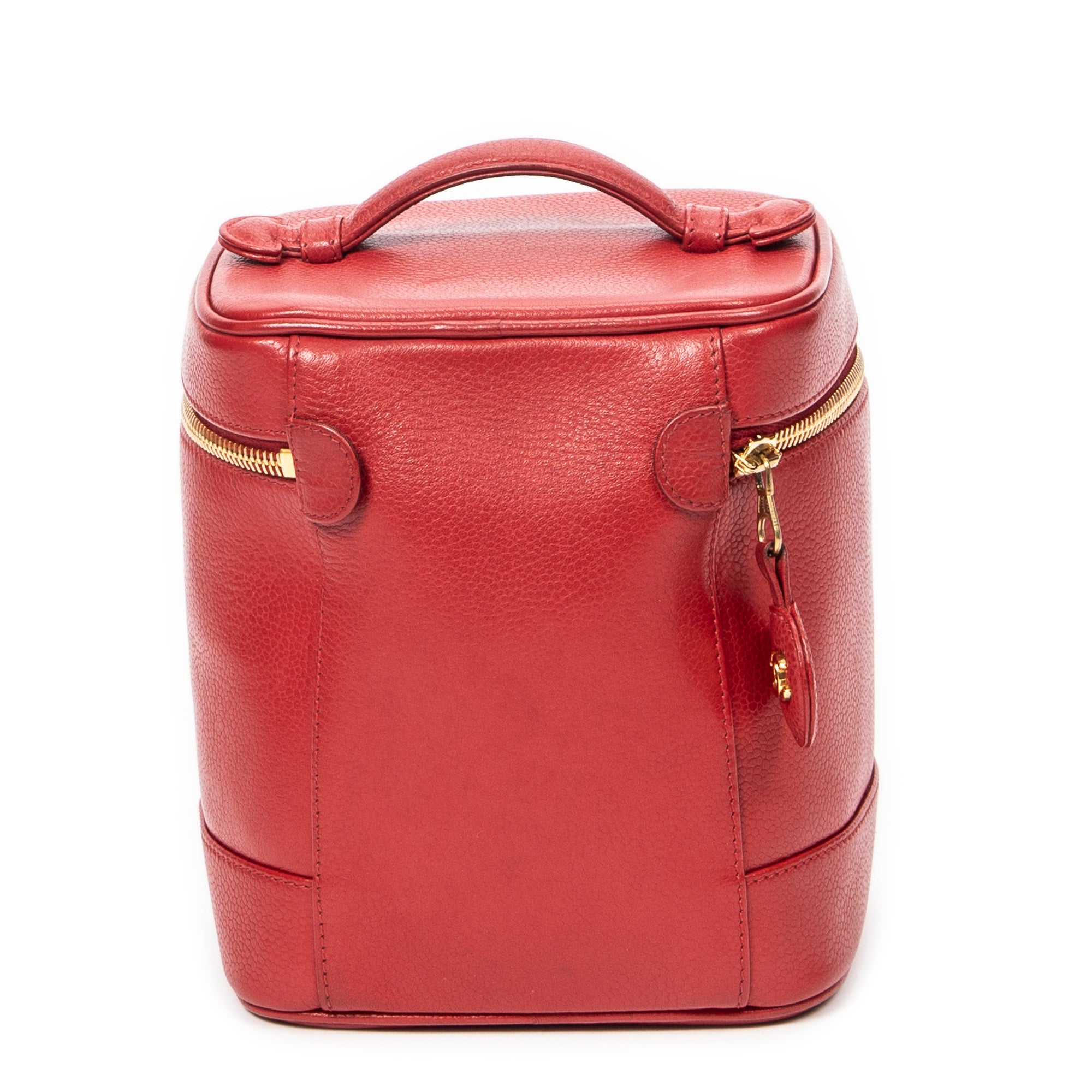 Bolso CC Tall Vanity Case Piel de Caviar Roja