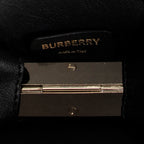 Shoulder Bag Round Chain Clutch Black Smooth Calfskin Leather