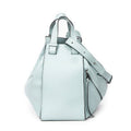 Bolso de hombro extragrande Hammock de piel de becerro azul claro