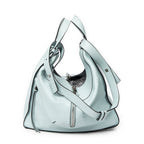 Bolso de hombro extragrande Hammock de piel de becerro azul claro
