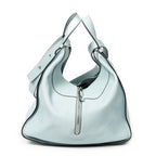Bolso de hombro extragrande Hammock de piel de becerro azul claro