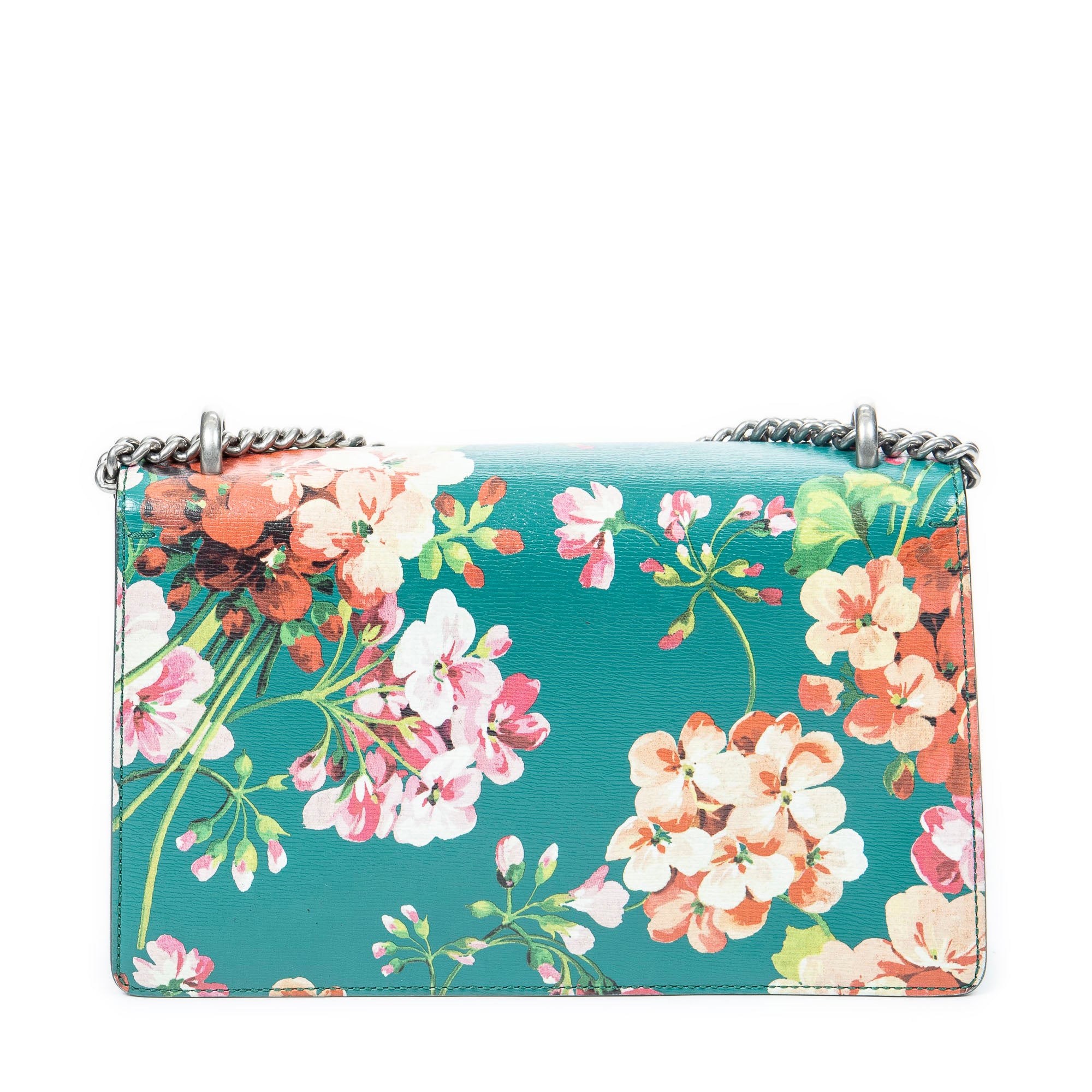 Shoulder Bag Small Floral Dionysus Green Floral Printed Leather