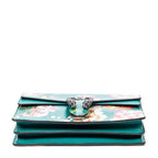 Shoulder Bag Small Floral Dionysus Green Floral Printed Leather