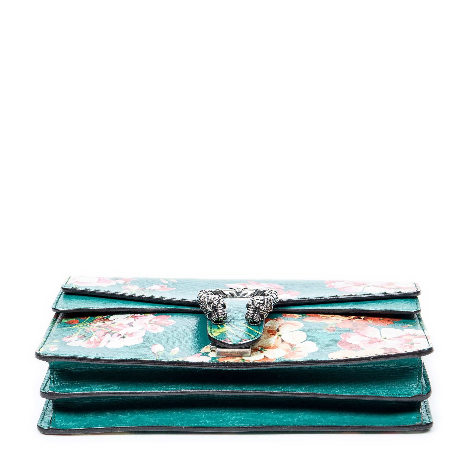 Shoulder Bag Small Floral Dionysus Green Floral Printed Leather