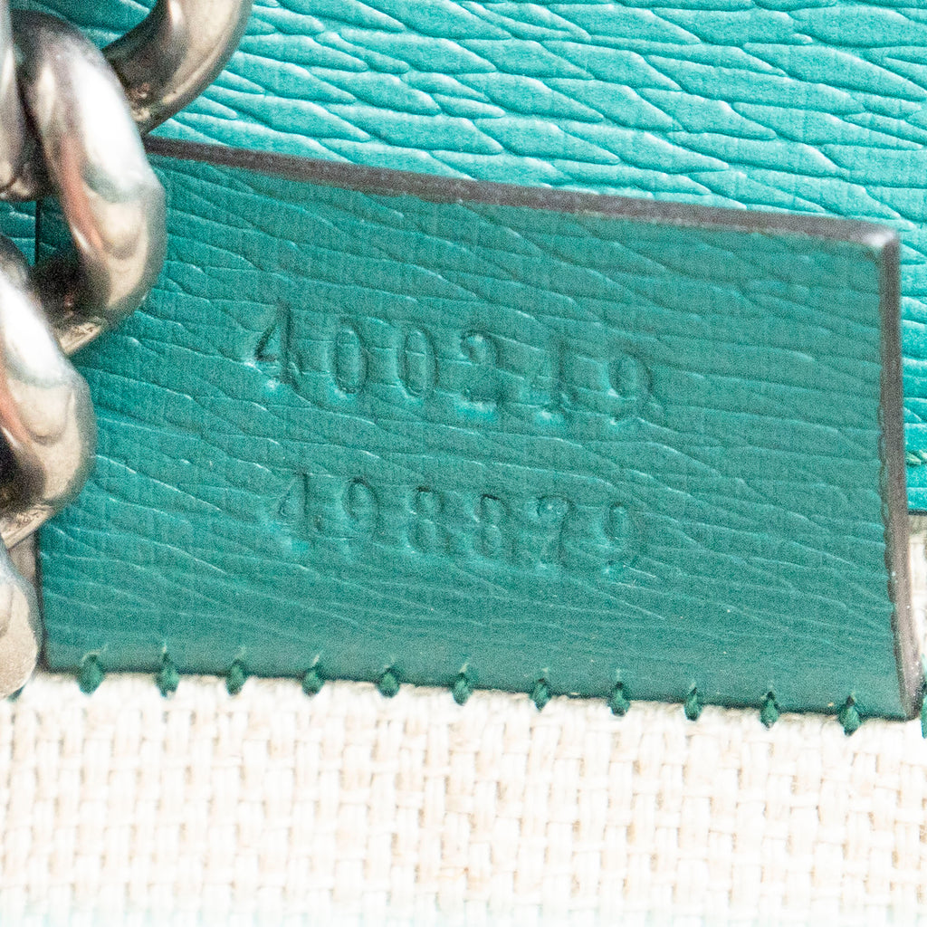Shoulder Bag Small Floral Dionysus Green Floral Printed Leather