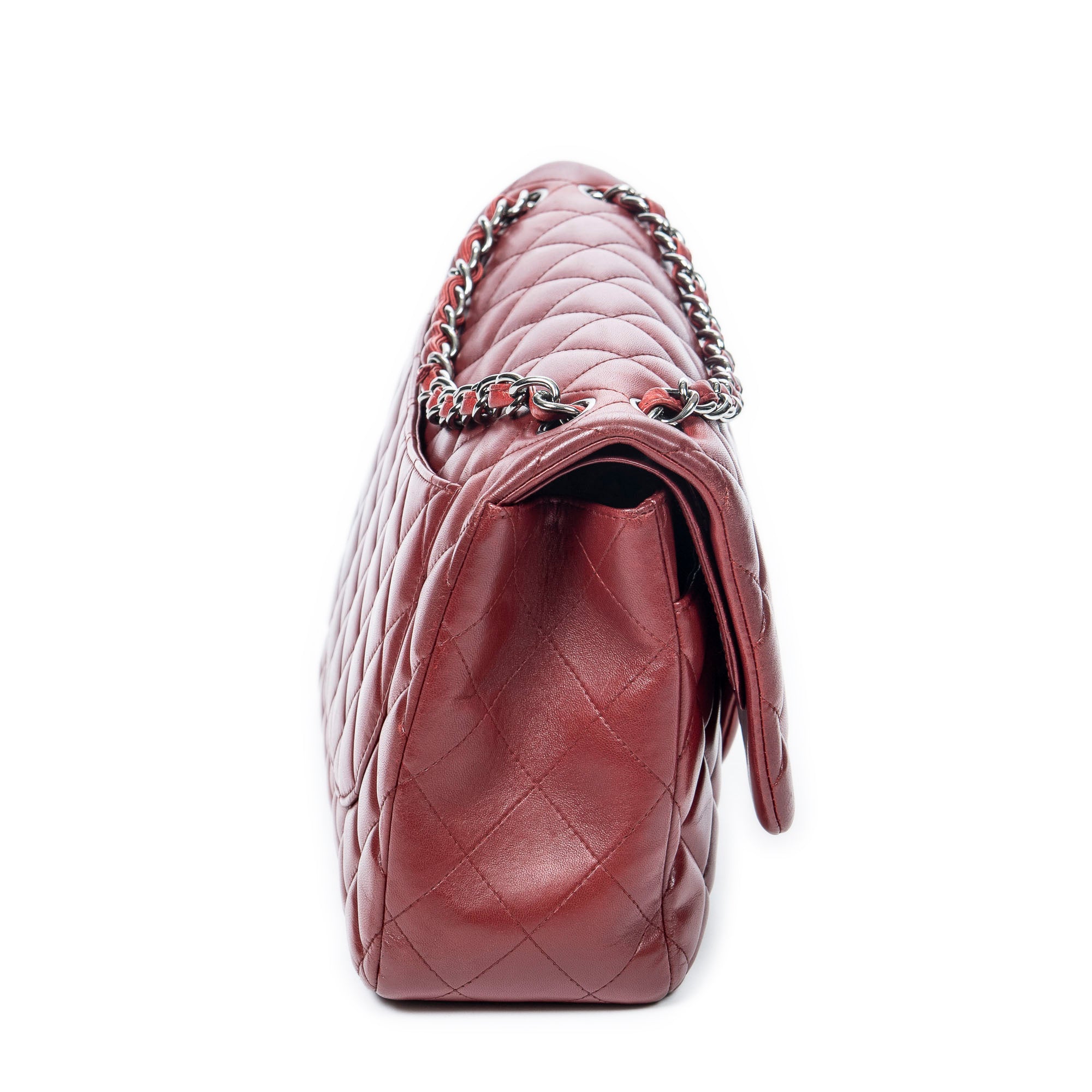 Shoulder Bag Jumbo Classic Double Flap Red Quilted Lambskin Leather