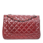 Shoulder Bag Jumbo Classic Double Flap Red Quilted Lambskin Leather