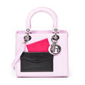 Shoulder Bag Medium Pockets Lady Dior Zip Pink Smooth Leather