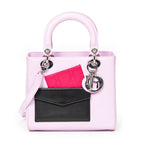 Shoulder Bag Medium Pockets Lady Dior Zip Pink Smooth Leather