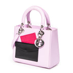 Shoulder Bag Medium Pockets Lady Dior Zip Pink Smooth Leather