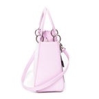 Shoulder Bag Medium Pockets Lady Dior Zip Pink Smooth Leather
