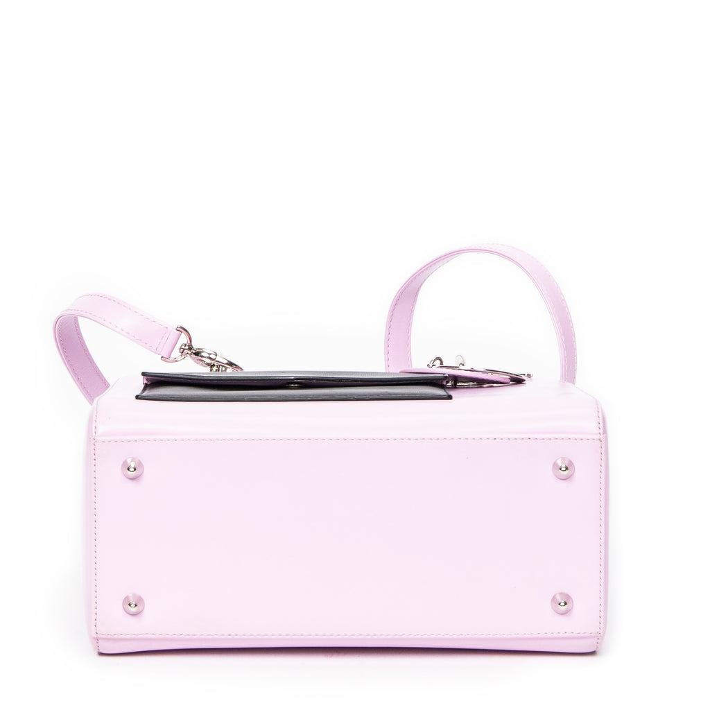 Shoulder Bag Medium Pockets Lady Dior Zip Pink Smooth Leather