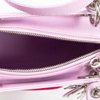 Shoulder Bag Medium Pockets Lady Dior Zip Pink Smooth Leather