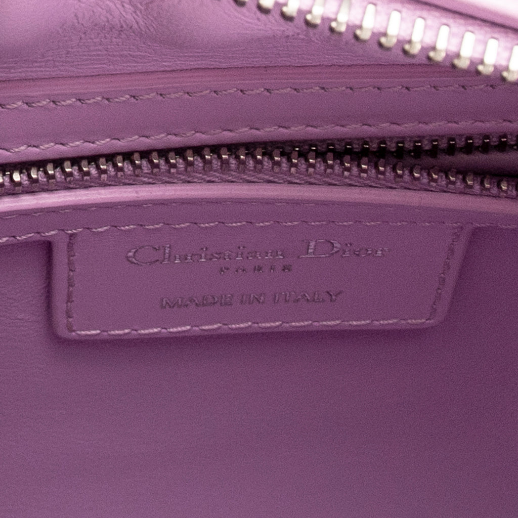 Shoulder Bag Medium Pockets Lady Dior Zip Pink Smooth Leather