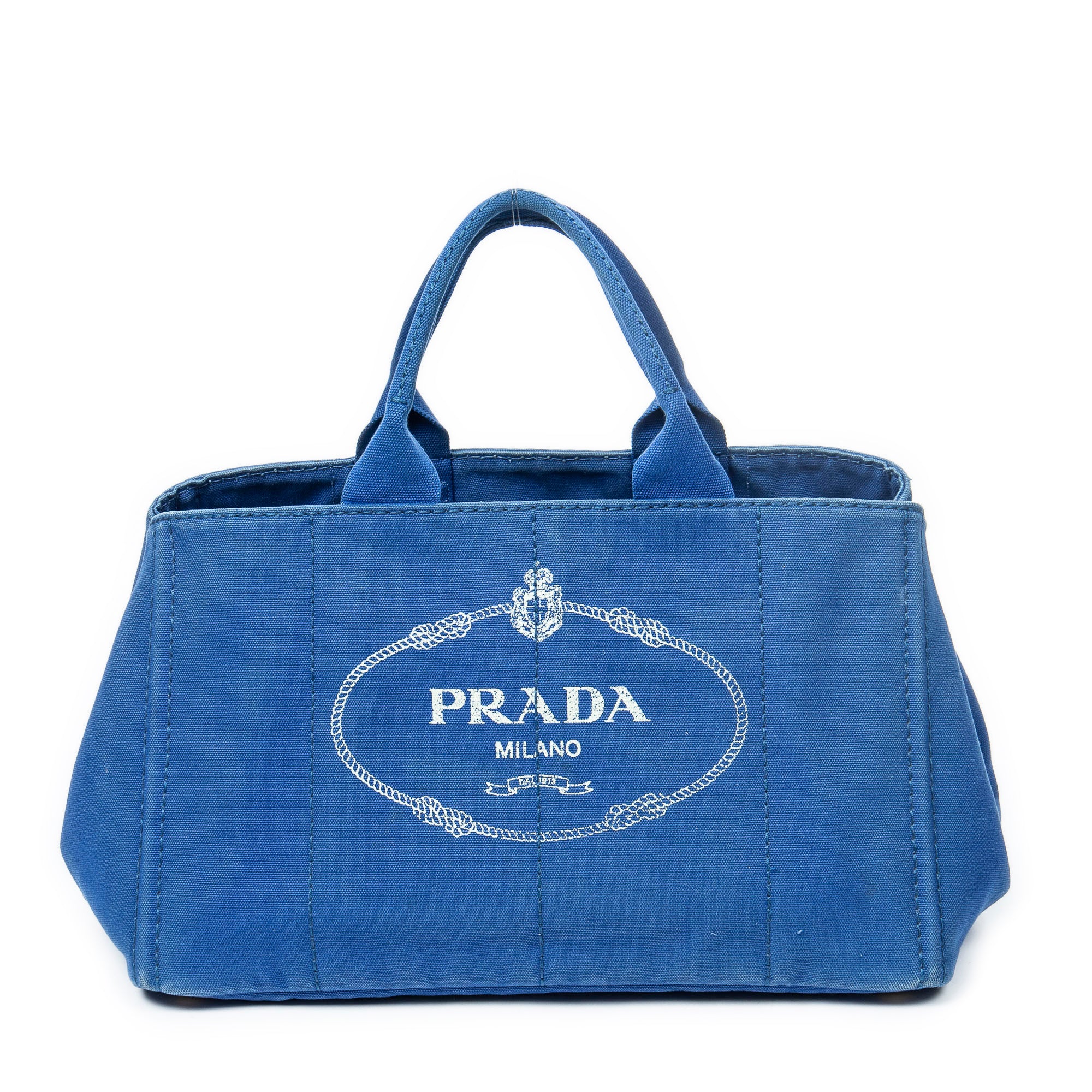 Bolso de mano Canapa Tote grande de lona Canapa azul real