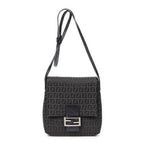 Shoulder Bag Small Flap Crossbody Black Zucchino Canvas