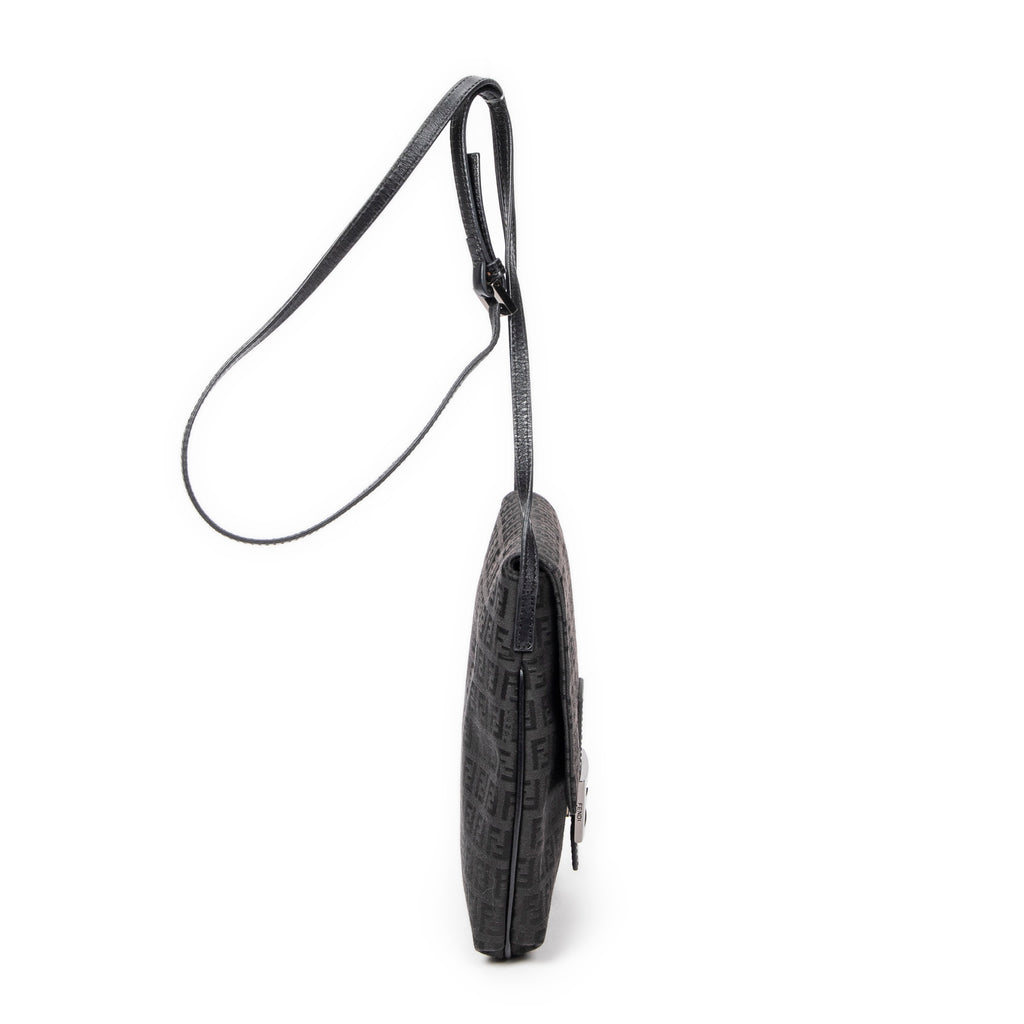 Shoulder Bag Small Flap Crossbody Black Zucchino Canvas
