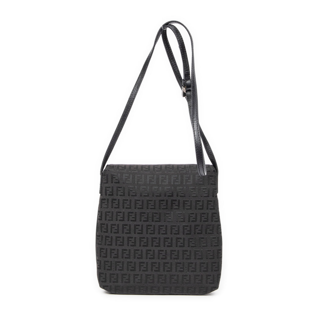 Shoulder Bag Small Flap Crossbody Black Zucchino Canvas