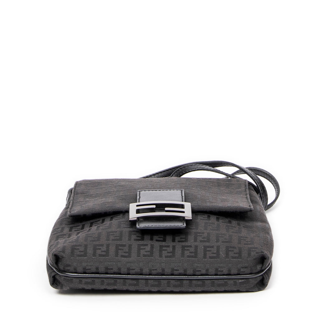 Shoulder Bag Small Flap Crossbody Black Zucchino Canvas