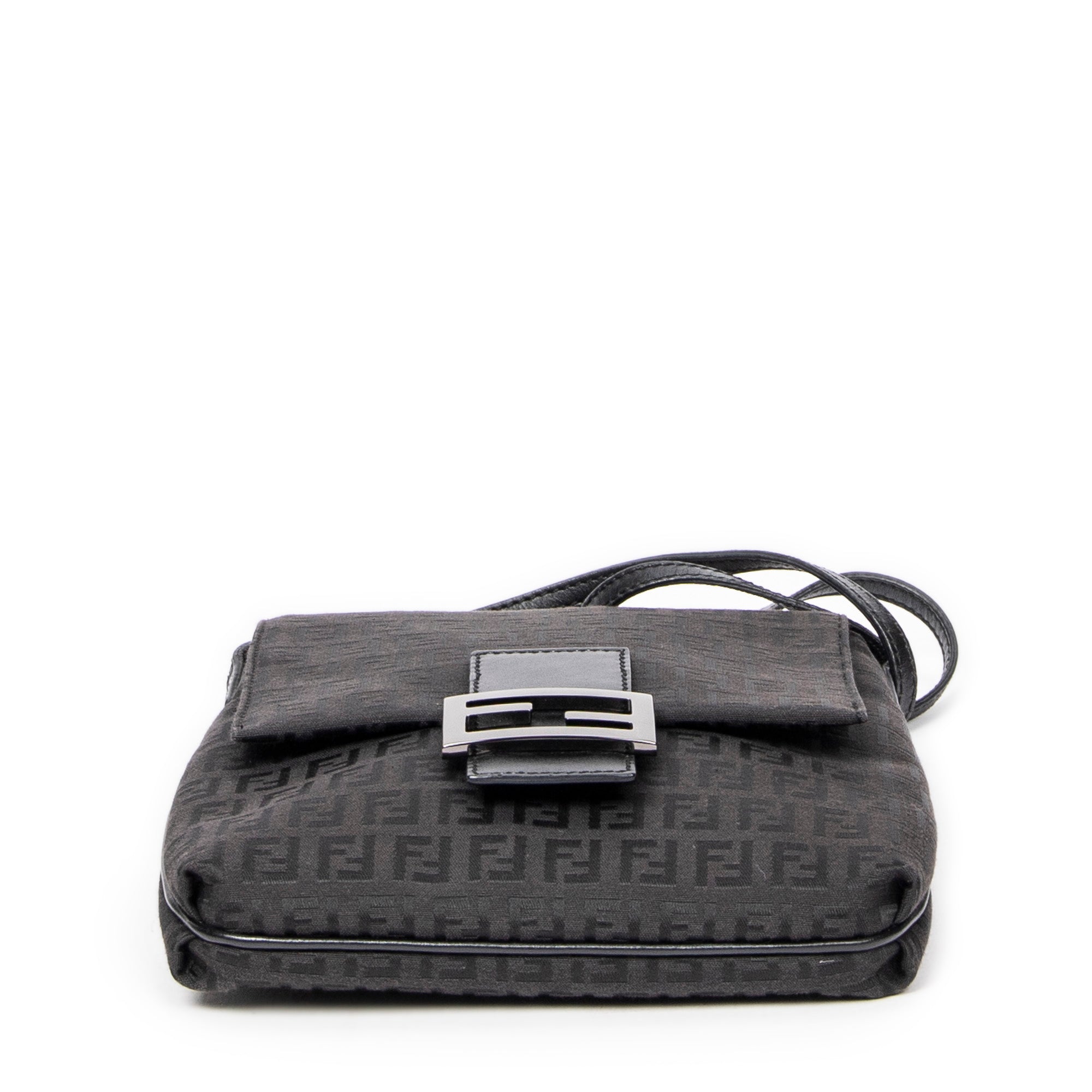 Shoulder Bag Small Flap Crossbody Black Zucchino Canvas