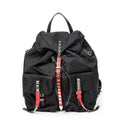 Backpack Studded Drawstring Backpack Black Studded Nylon Canvas