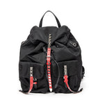 Backpack Studded Drawstring Backpack Black Studded Nylon Canvas