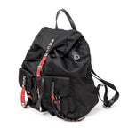 Backpack Studded Drawstring Backpack Black Studded Nylon Canvas