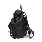 Backpack Studded Drawstring Backpack Black Studded Nylon Canvas