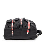 Backpack Studded Drawstring Backpack Black Studded Nylon Canvas