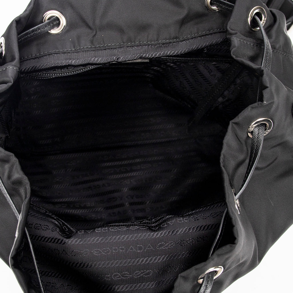 Backpack Studded Drawstring Backpack Black Studded Nylon Canvas
