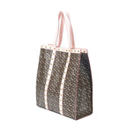 Shoulder Bag Studded Vertical Book Tote Brown TB Monogram Coated Canvas