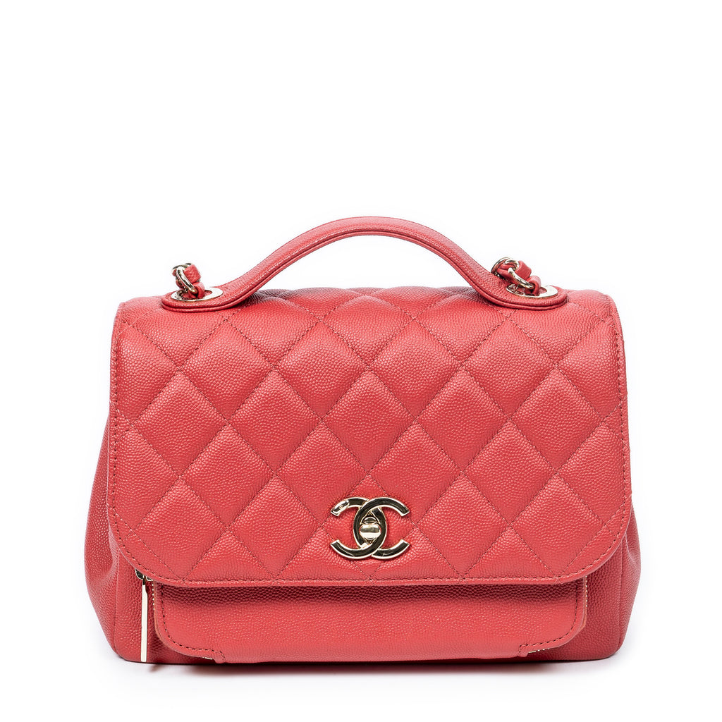 Shoulder Bag Small Business Affinity Flap Red Quilted New Caviar Leather