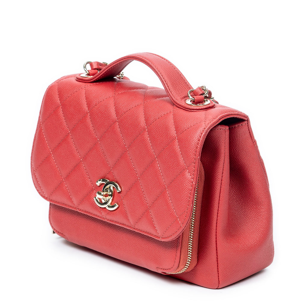 Shoulder Bag Small Business Affinity Flap Red Quilted New Caviar Leather