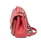 Shoulder Bag Small Business Affinity Flap Red Quilted New Caviar Leather