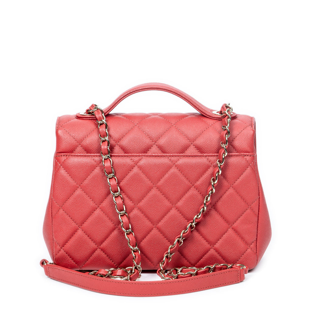 Shoulder Bag Small Business Affinity Flap Red Quilted New Caviar Leather