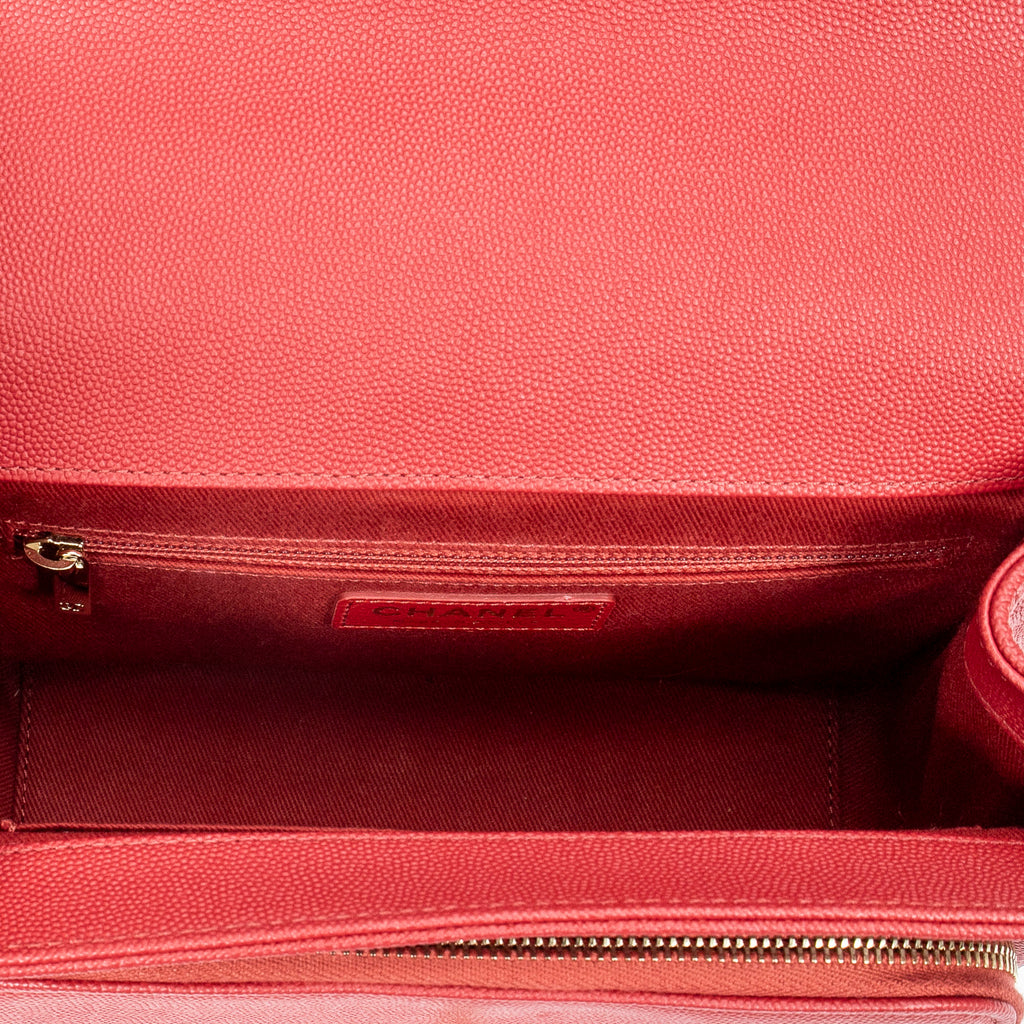 Shoulder Bag Small Business Affinity Flap Red Quilted New Caviar Leather