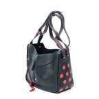 Shoulder Bag Small Polka Dot Hammock Black Calfskin Leather