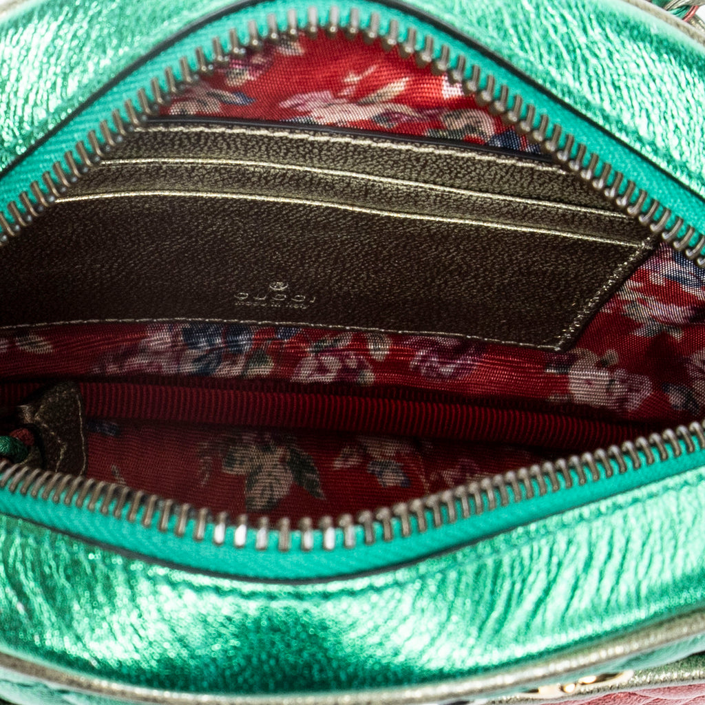 Shoulder Bag Ltd. Ed. Alessandro Michele Trapuntata Mini Crossbody Green Quilted Calfskin Leather