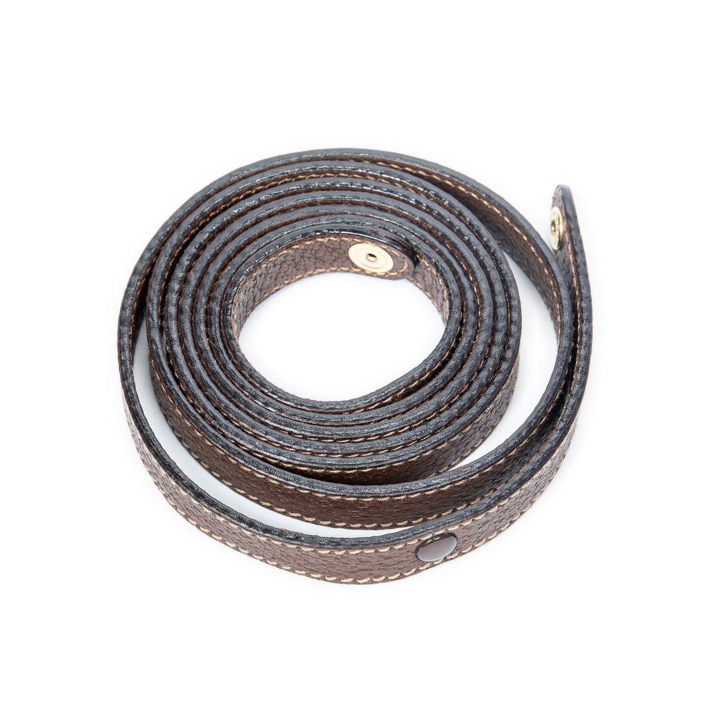 Bolso de Hombro Pequeño Asa Superior de Bambú Solapa Piel Granulada Marrón