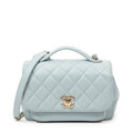 Shoulder Bag Small Business Affinity Flap Light Blue Quilted New Caviar Leather