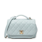 Shoulder Bag Small Business Affinity Flap Light Blue Quilted New Caviar Leather