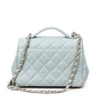 Shoulder Bag Small Business Affinity Flap Light Blue Quilted New Caviar Leather