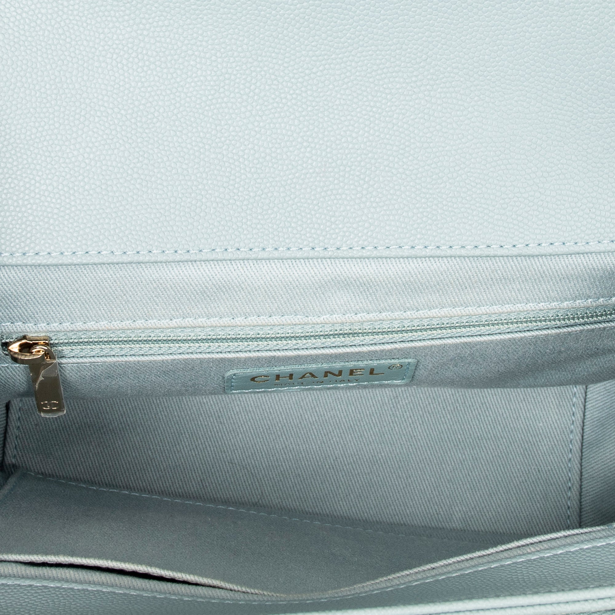 Shoulder Bag Small Business Affinity Flap Light Blue Quilted New Caviar Leather