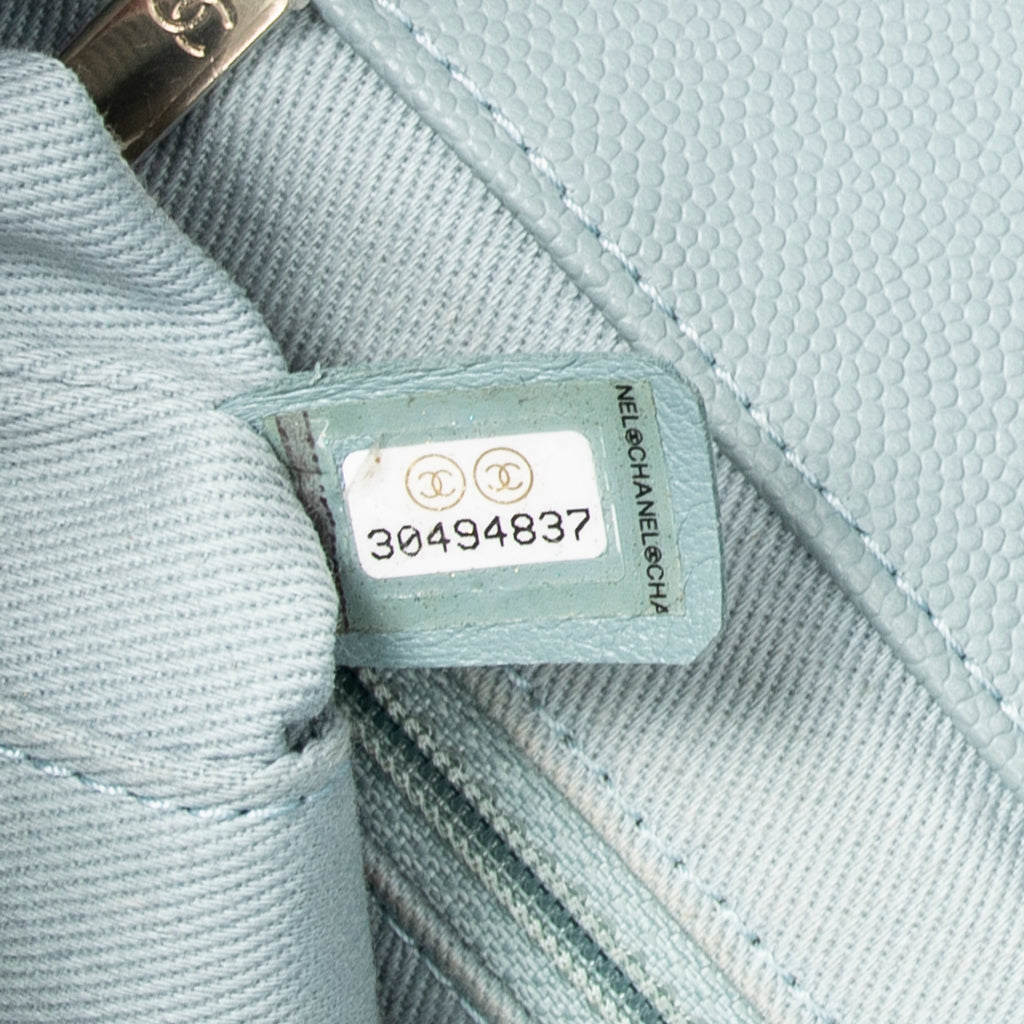 Shoulder Bag Small Business Affinity Flap Light Blue Quilted New Caviar Leather