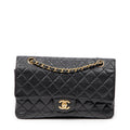 Shoulder Bag Classic Double Flap 26 Black Quilted Caviar Leather