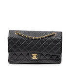 Shoulder Bag Classic Double Flap 26 Black Quilted Caviar Leather