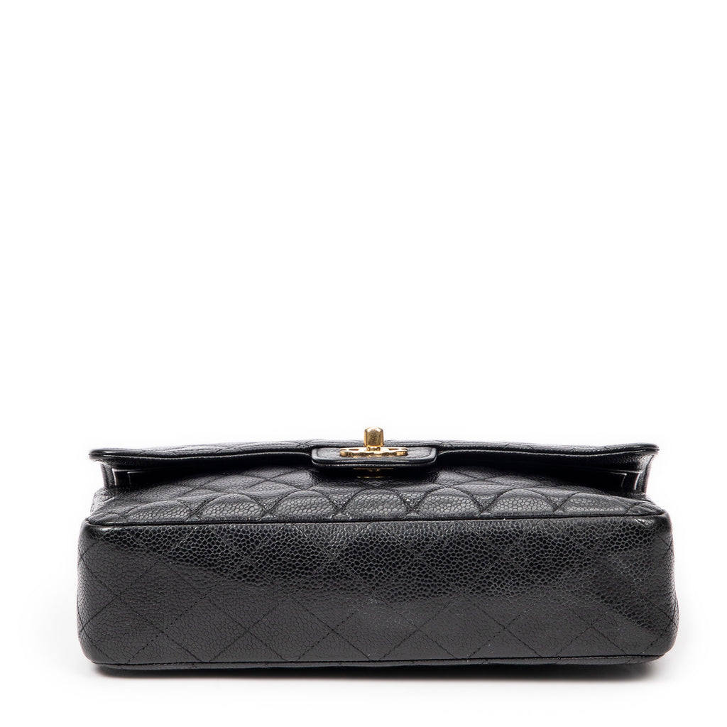 Shoulder Bag Classic Double Flap 26 Black Quilted Caviar Leather
