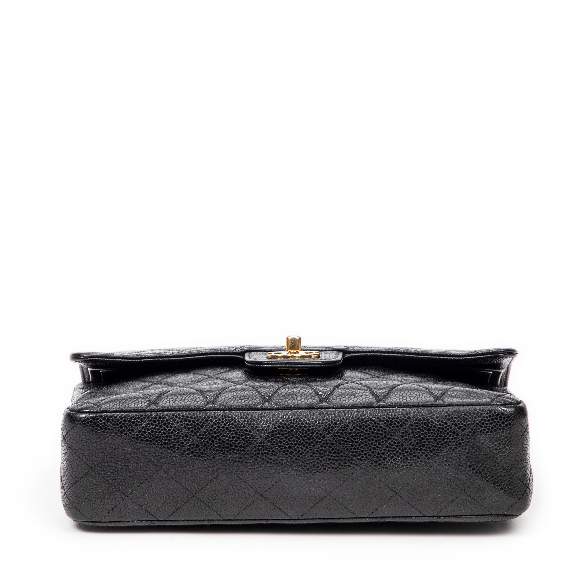 Shoulder Bag Classic Double Flap 26 Black Quilted Caviar Leather