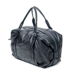 Shoulder Bag Canela Boston Bag Black Floral Embossed Leather