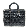 Shoulder Bag Large Lady Dior Zip Black Cannage Lambskin Leather